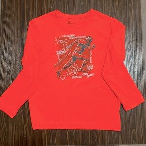 Boys L\S Orange Under Armour Tee Shirt